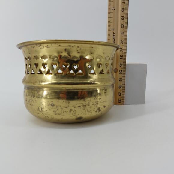 Vintage Brass Dish Vase Planter Decorative Bowls - Picture 3 of 8